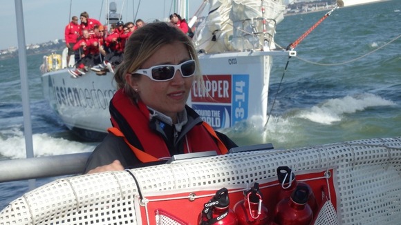 Skipper Vicky Ellis at the race 1 start
