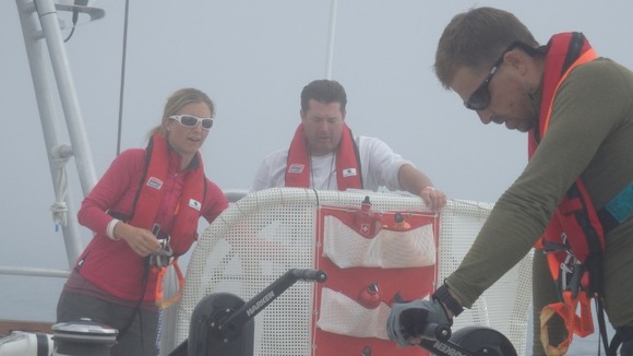 Hard at work in the race's final hours