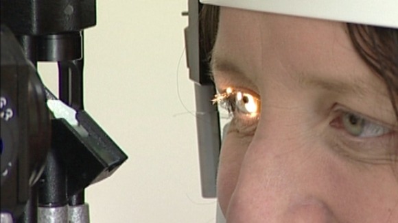 Patient at eye hospital
