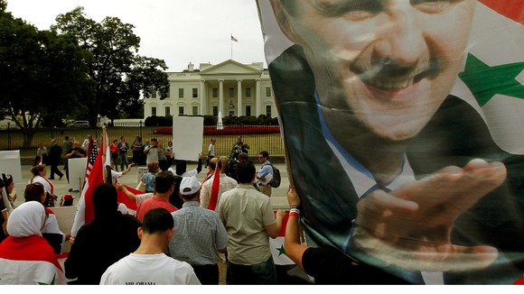 Protesters outside the White House.