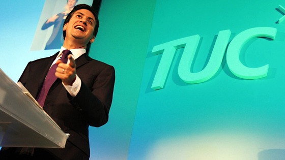 Ed Miliband addressing the TUC in 2011.