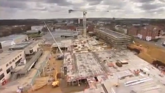 Retail buildingl site aerial