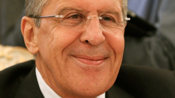 Russia's foreign minister Sergei Lavrov in Moscow today.