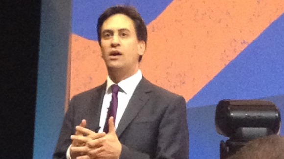 Labour leader Ed Miliband speaks to the TUC conference.