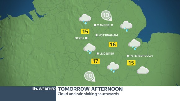 Tomorrow afternoon in the East Midlands