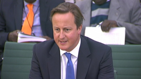Prime Minister David Cameron speaking before the House of Commons Liaison Committee