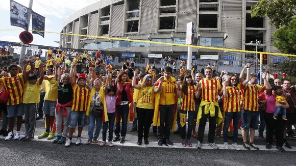 The human chain stretched for 250 miles across Spain's Catalan region