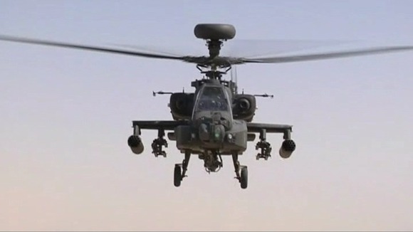 A Wattisham based Apache attack helicopter
