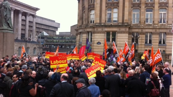 Ed Miliband arrives in Birmingham