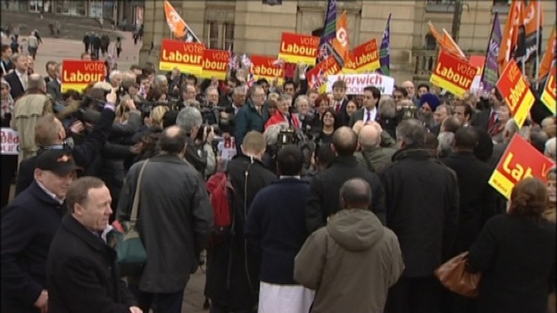 Labour leader Ed Miliband meets supporters in Birmingham
