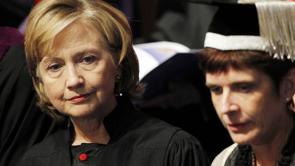 Clinton with university principal and vice-chancellor Professor Louise Richardson
