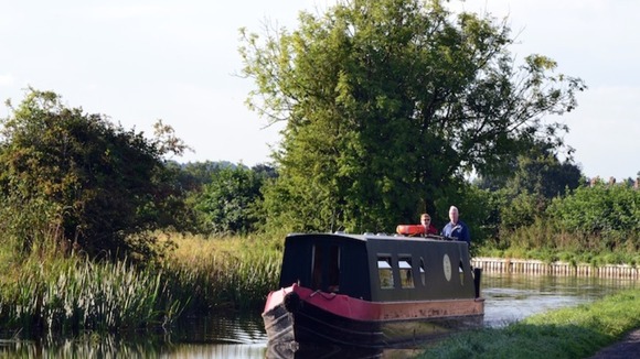 narrowboat on Lancaster Canal.