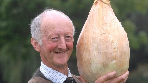 Peter Glazebrook with his 7kg onion