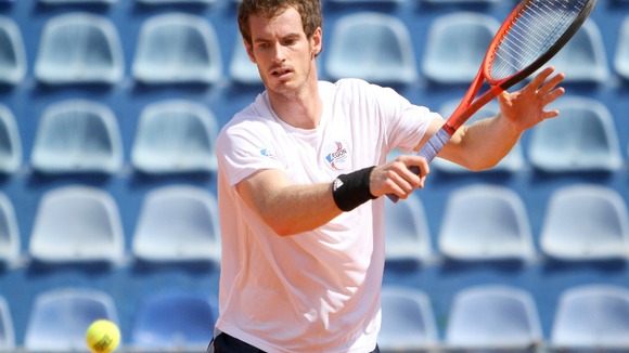 Andy Murray in the Davis Cup in Umag, Croatia.