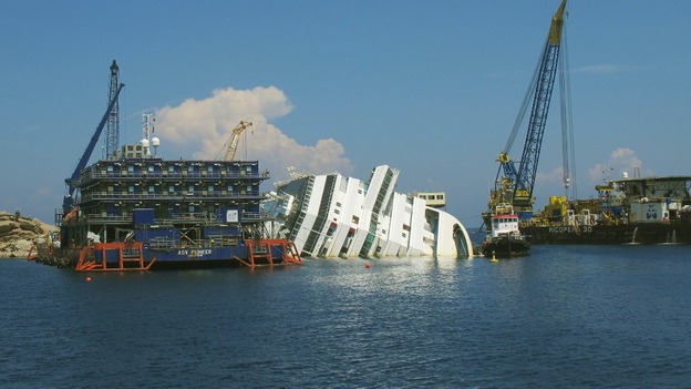 Cruise ship the Costa Concordia capsized on January 13 last year.