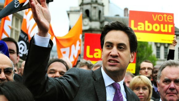 Labour leader Ed Miliband in Victoria Square, Birmingham