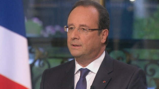French President Francois Hollande spoke on the national TF1 television.
