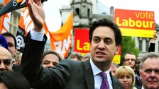 Labour leader Ed Miliband in Victoria Square, Birmingham