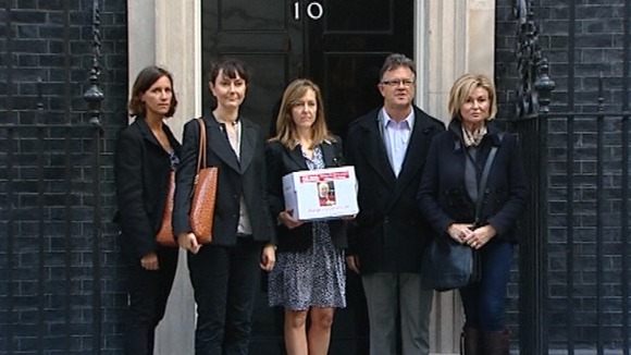 The signature were handed in to Downing Street.