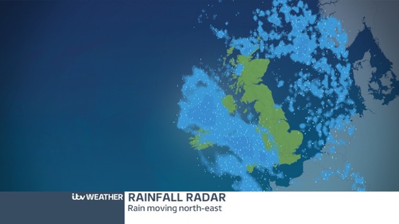 Rain moving in from the West