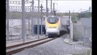 Eurostar train going into a tunnel