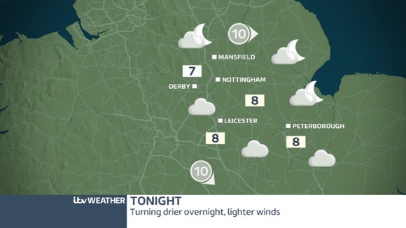 Rain will clear away to the south tonight