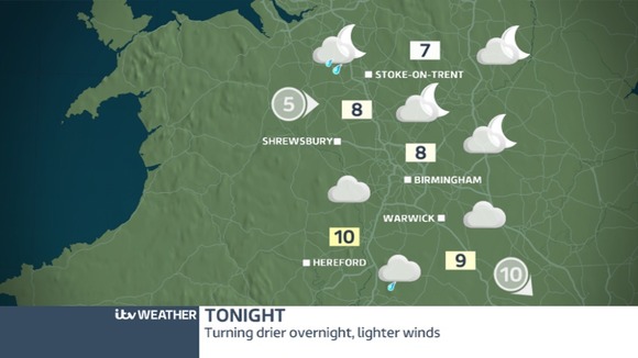 Rain will clear to leave a dry night