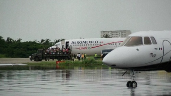 The runways are also swamped.