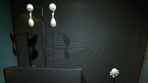 The pearl pendant earrings and ring once owned by Hollywood film star Elizabeth Taylor