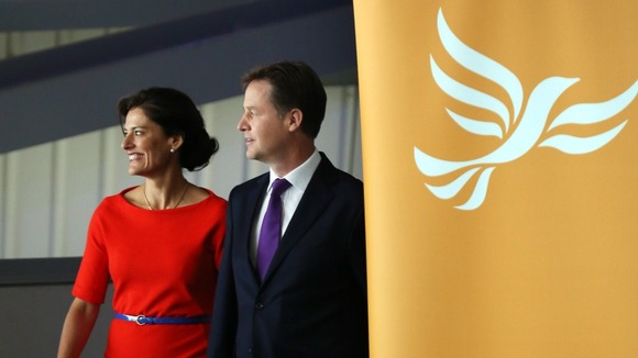Nick Clegg with wife Miriam at the party conference.