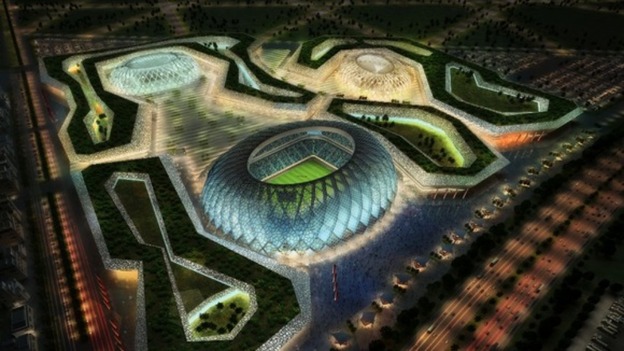 A computer image of the 'Al Wakra' stadium to be built in Doha, Qatar, for the 2022 World Cup.