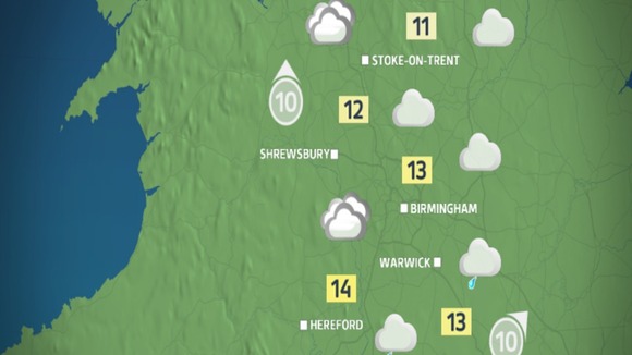 Drizzly rain across the West Midlands this morning