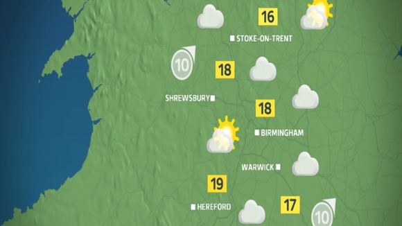 Turning brighter this afternoon in the West Midlands