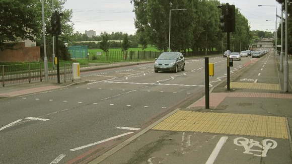 A general view of a section of the road in Sutton, south London, where the officer was knocked down.