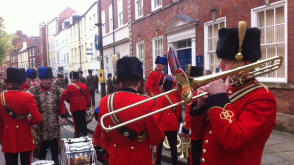 Band prepares for the parade