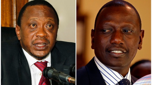 Kenyan President Uhuru Kenyatta (L) and his deputy William Ruto pictured in 2010