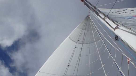 The team are operating carefully with the spinnaker sails