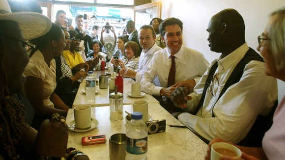 Ed Miliband during a recent campaign visit to Walworth, South London