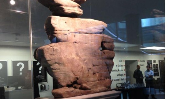a 26ft high cast of a stone outcrop from Brimham Rocks in Nidderdale, North Yorkshire