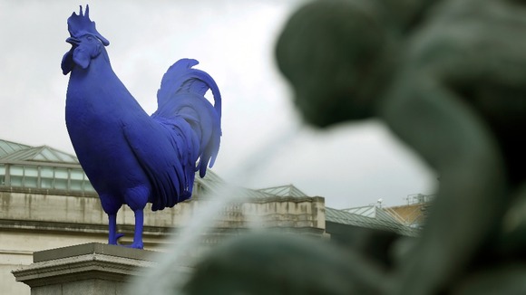 The current blue rooster on the fourth plinth