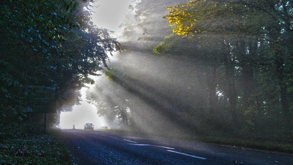 Foggy scene in Watnall, Nottinghamshire