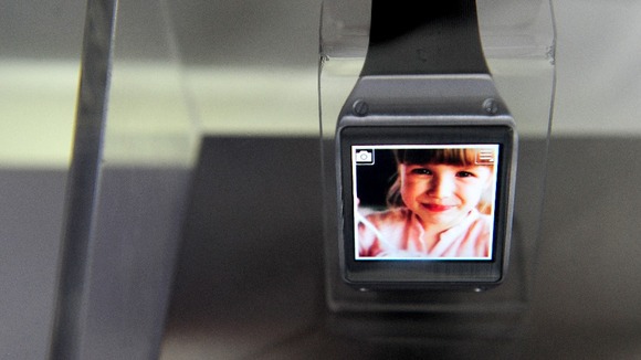 A Samsung Galaxy Gear smartwatch.