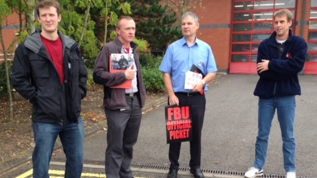 Firefighters in Stafford join the protest