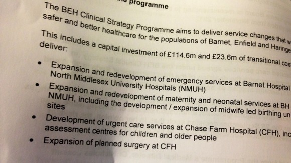 Copy of the programme of changes for Chase Farm