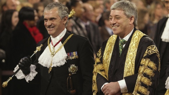 Commons John Bercow (right) walks with , Freddie Viggers in 2009.