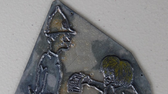 Printers plates of illustrations by former Beatles musician John Lennon from