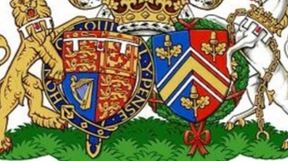 The new Coat of Arms has been created from the individual shields of Wills and Kate.