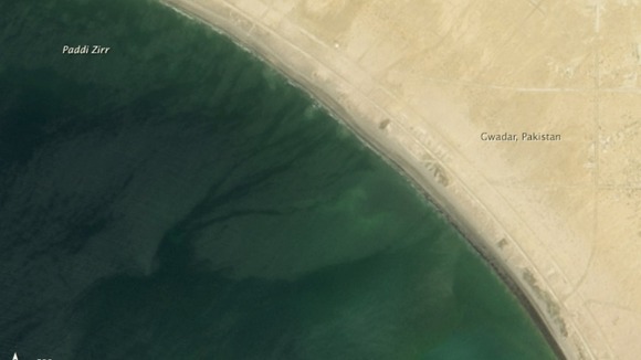 Aerial image of the coast before the earthquake, captured by NASA’s Landsat 8 satellite on April 17