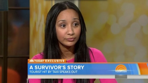 Sian Green was hit by a New York taxi five weeks ago