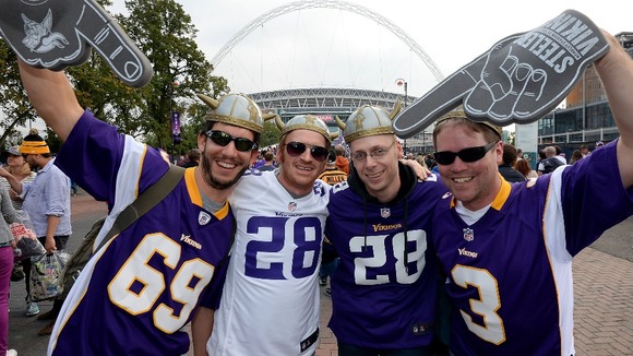 Minnesota Vikings fans who are among the 84,000 fans expected to attend tonight's match at Wembley Stadium.
